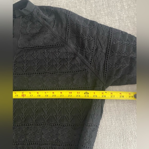 Mango Black Crochet Kimono Tunic Size S - Picture 11 of 11